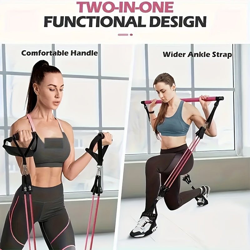 Pilates Stick Resistance Belt Fitness Set (14pcs) - Safe & Secure Health & Fitness