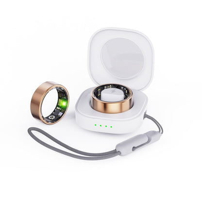 Smart Fitness Ring with Charging Case - Gold - Safe & Secure Health & Fitness