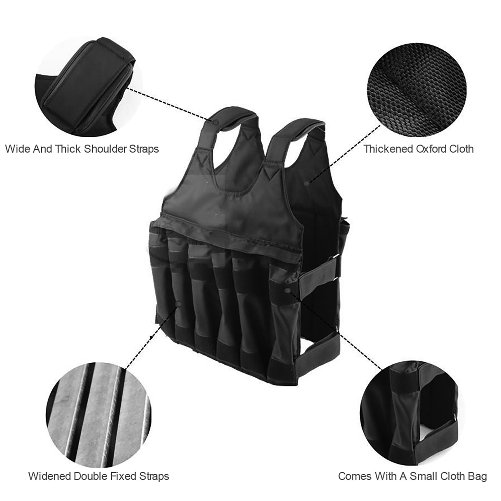 Adjustable 50kg Weighted Vest for Fitness Training - Safe & Secure Health & Fitness