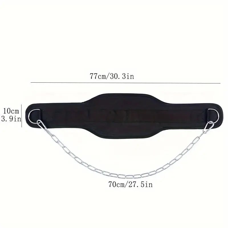 1pc Fitness Weighted Belt with Chain - Black - Safe & Secure Health & Fitness
