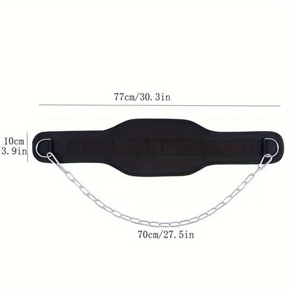 1pc Fitness Weighted Belt with Chain - Black - Safe & Secure Health & Fitness