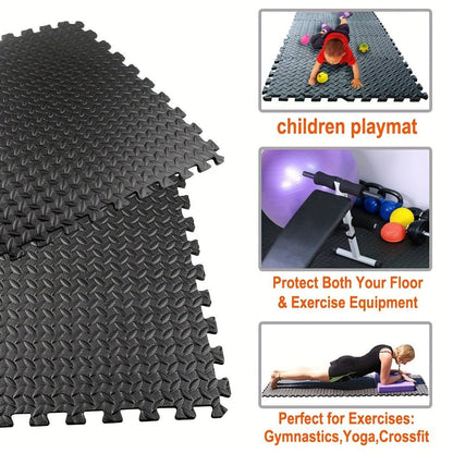 Interlocking Black EVA Fitness Mats Set (20pcs) - Safe & Secure Health & Fitness