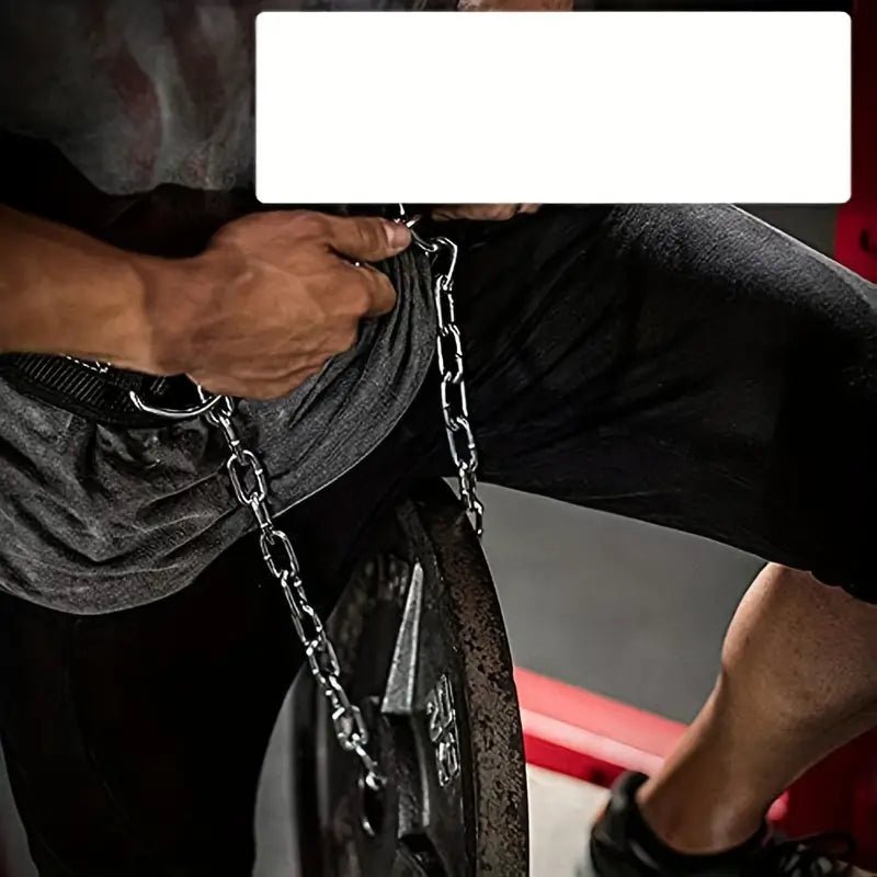 1pc Fitness Weighted Belt with Chain - Black - Safe & Secure Health & Fitness