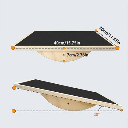 Wooden Balance Fitness Board for Adults - Safe & Secure Health & Fitness