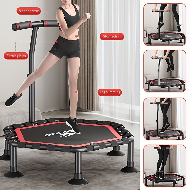 Indoor Fitness Trampoline with Handrail - Safe & Secure Health & Fitness