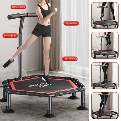 Indoor Fitness Trampoline with Handrail - Safe & Secure Health & Fitness