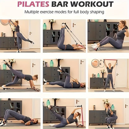Pilates Stick Resistance Belt Fitness Set (14pcs) - Safe & Secure Health & Fitness