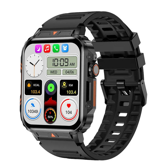 Military Smart Watch Fitness Health Monitor Bluetooth (Black) - Safe & Secure Health & Fitness