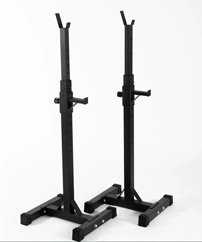 Black Split Squat Rack – Adjustable Household Fitness - Safe & Secure Health & Fitness
