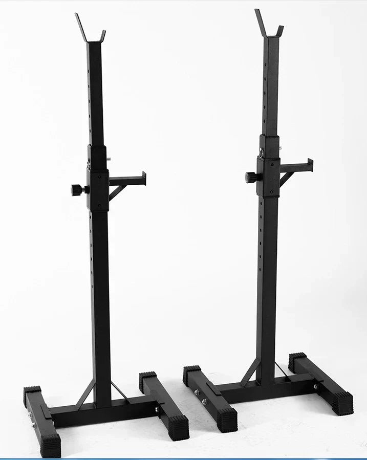 Black Split Squat Rack – Adjustable Household Fitness - Safe & Secure Health & Fitness