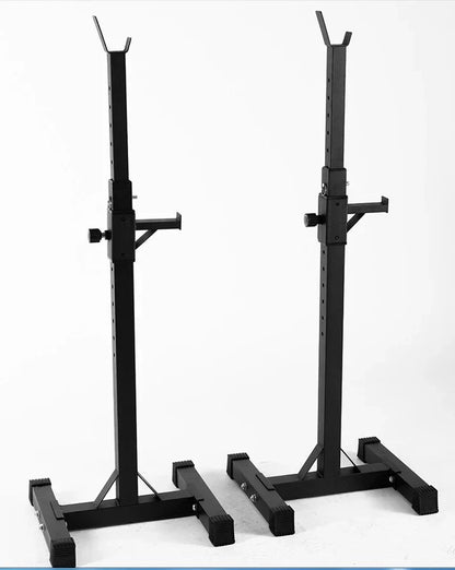 Black Split Squat Rack – Adjustable Household Fitness - Safe & Secure Health & Fitness