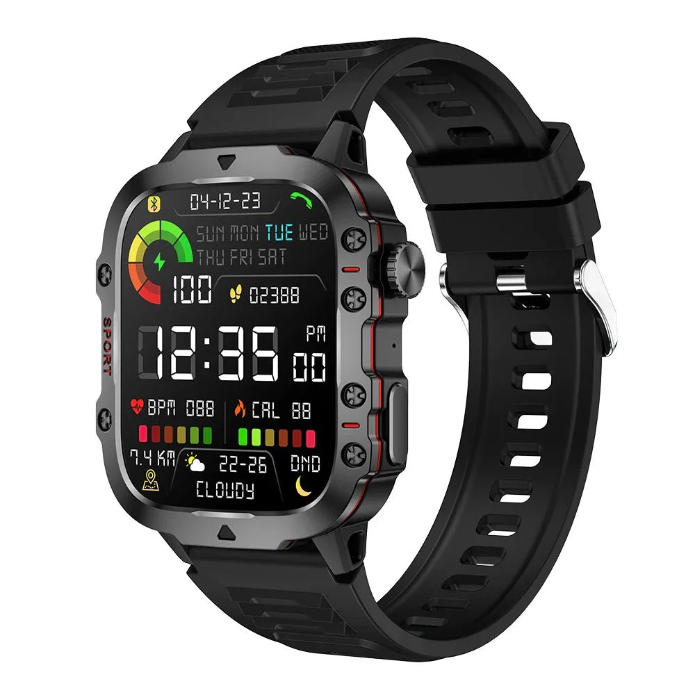 Smart Watch Fitness Bluetooth Call Waterproof (Black) - Safe & Secure Health & Fitness