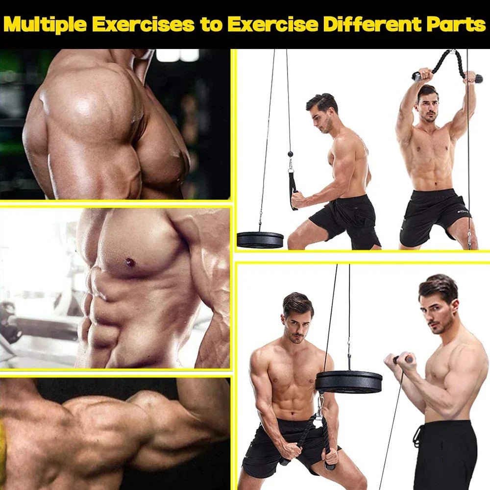 Fitness Pulley Cable Machine System Black - Safe & Secure Health & Fitness