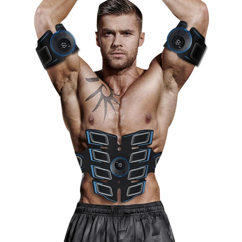 Abdominal Muscle Trainer EMS Fitness Belt Blue - Safe & Secure Health & Fitness