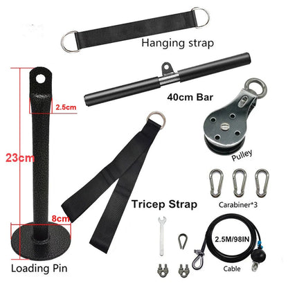 Fitness Pulley Cable Machine System Black - Safe & Secure Health & Fitness