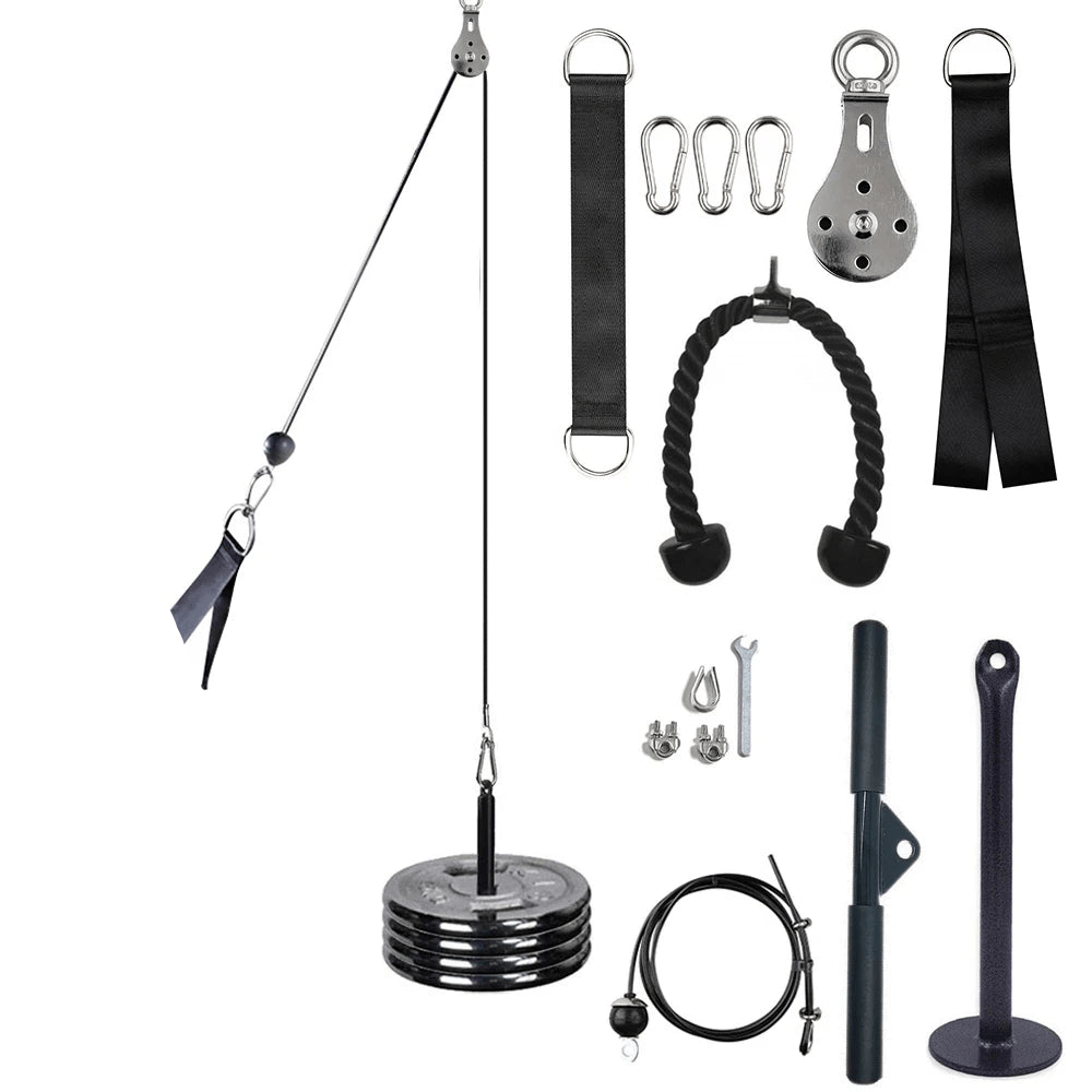 Fitness Pulley Cable Machine System Black - Safe & Secure Health & Fitness