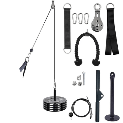 Fitness Pulley Cable Machine System Black - Safe & Secure Health & Fitness