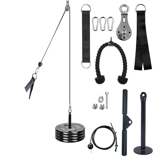 Fitness Pulley Cable Machine System Black - Safe & Secure Health & Fitness