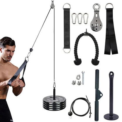 Fitness Pulley Cable Machine System Black - Safe & Secure Health & Fitness