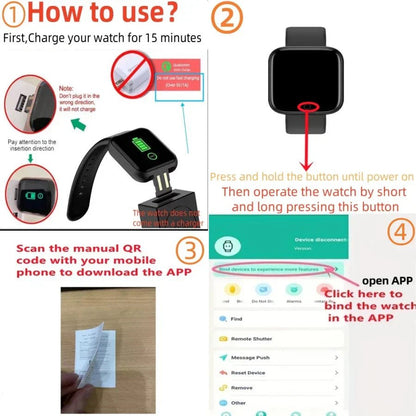 Smartwatch Fitness Tracker with Heart Rate Monitor - Safe & Secure Health & Fitness