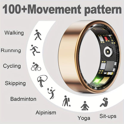 Smart Fitness Ring with Charging Case - Gold - Safe & Secure Health & Fitness