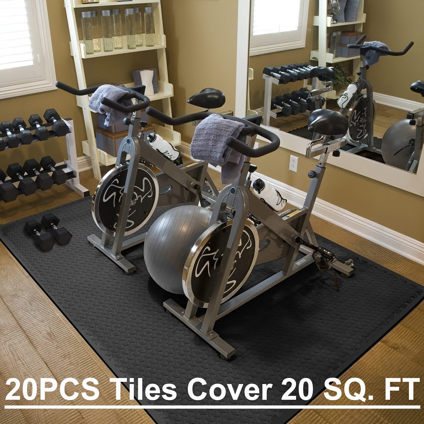 Interlocking Black EVA Fitness Mats Set (20pcs) - Safe & Secure Health & Fitness