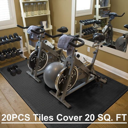 Interlocking Black EVA Fitness Mats Set (20pcs) - Safe & Secure Health & Fitness