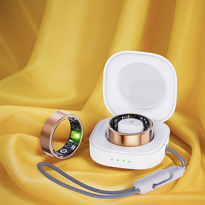 Smart Fitness Ring with Charging Case - Gold - Safe & Secure Health & Fitness