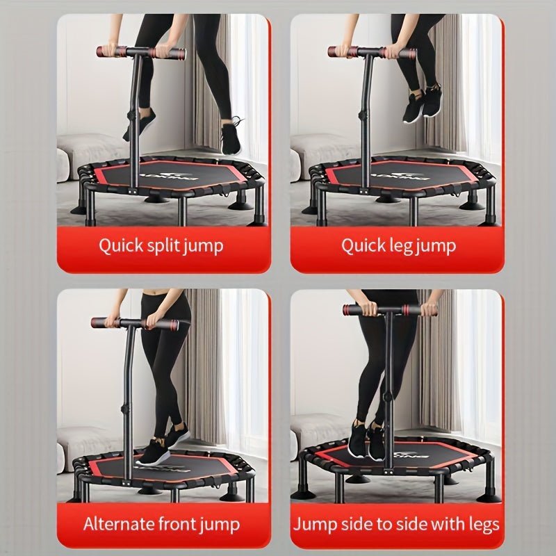Indoor Fitness Trampoline with Handrail - Safe & Secure Health & Fitness