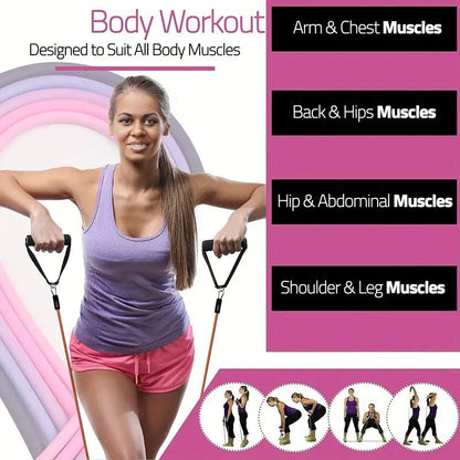 17pcs Fitness Resistance Bands Set – Medium Tension - Safe & Secure Health & Fitness