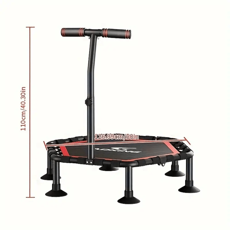 Indoor Fitness Trampoline with Handrail - Safe & Secure Health & Fitness