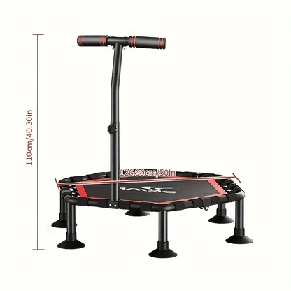 Indoor Fitness Trampoline with Handrail - Safe & Secure Health & Fitness